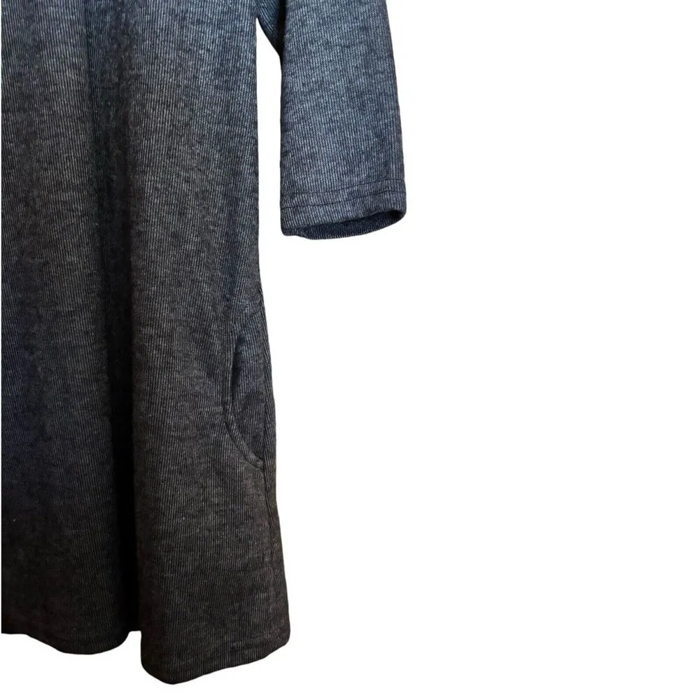 Papillon Tunic Top Womens Medium Gray Stretch Pockets Short Sleeve Blouse - Image 5