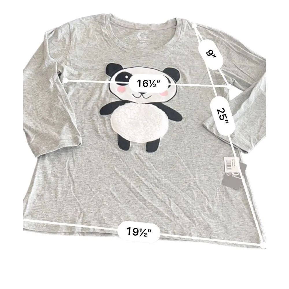 Panda pajama top size M Gray Size M - Image 3