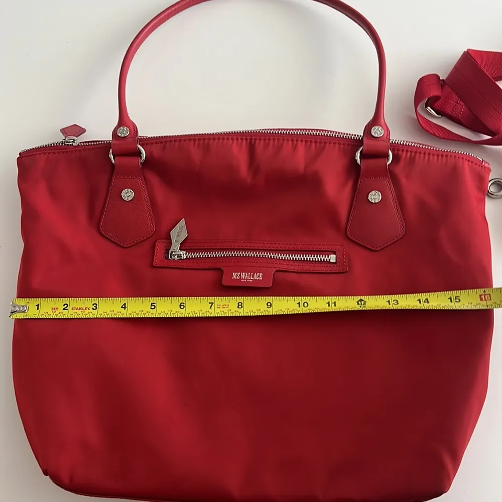 MZ Wallace Chelsea Red Tote With Pouch And Crossbody Strap - Image 14