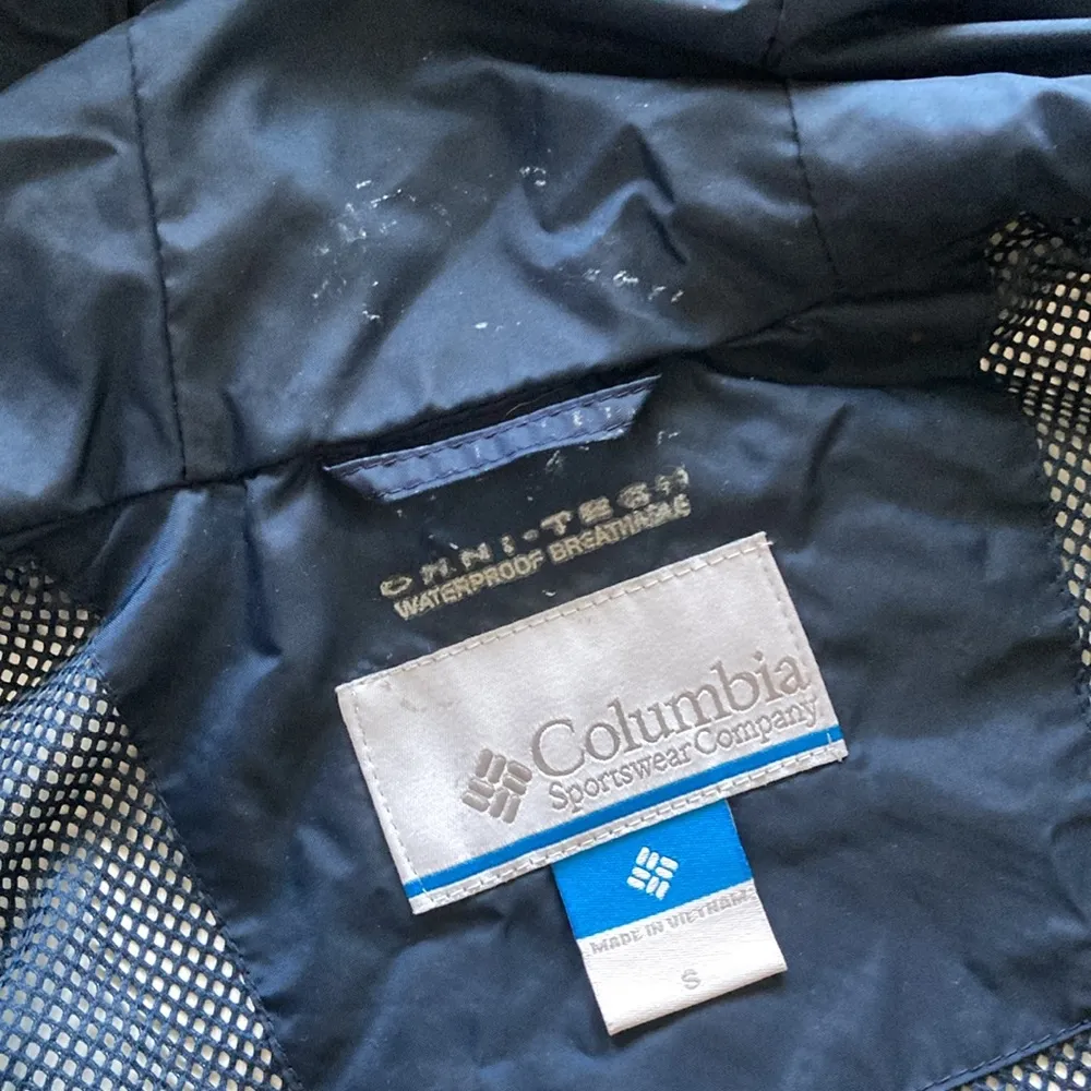 Columbia Women’s Raincoat Navy Blue White Size Small Waterproof Gear Full Zip - Image 6