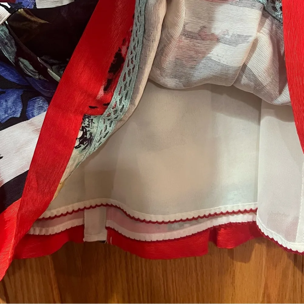 Anthropologie HD In Paris Elise Floral Sleeveless Lined Peplum Blouse Top Size 8 - Image 10