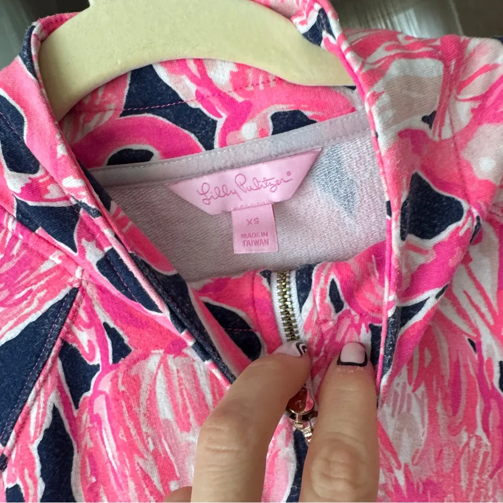 Lilly Pulitzer Zip up Jacket Skipper Popover Flamingo print Resortwear active - Image 4