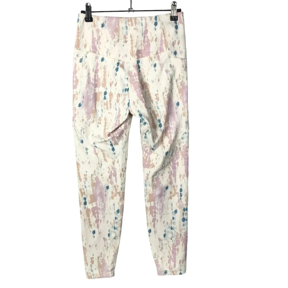 Old Navy Elevate Purple & Blue Paint Printed Athletic Leggings S - Image 2