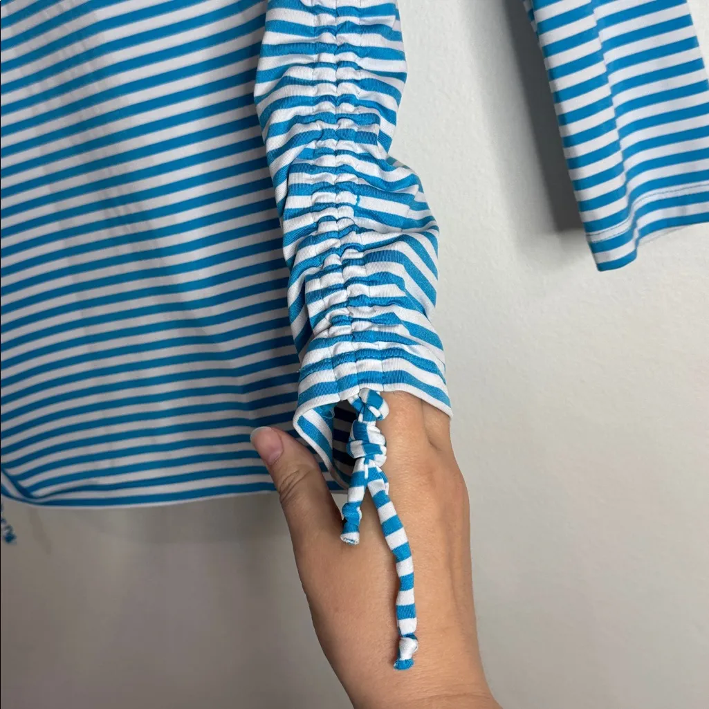 Coolibar Blue/White Striped UV Protection Top/Tee - Image 7