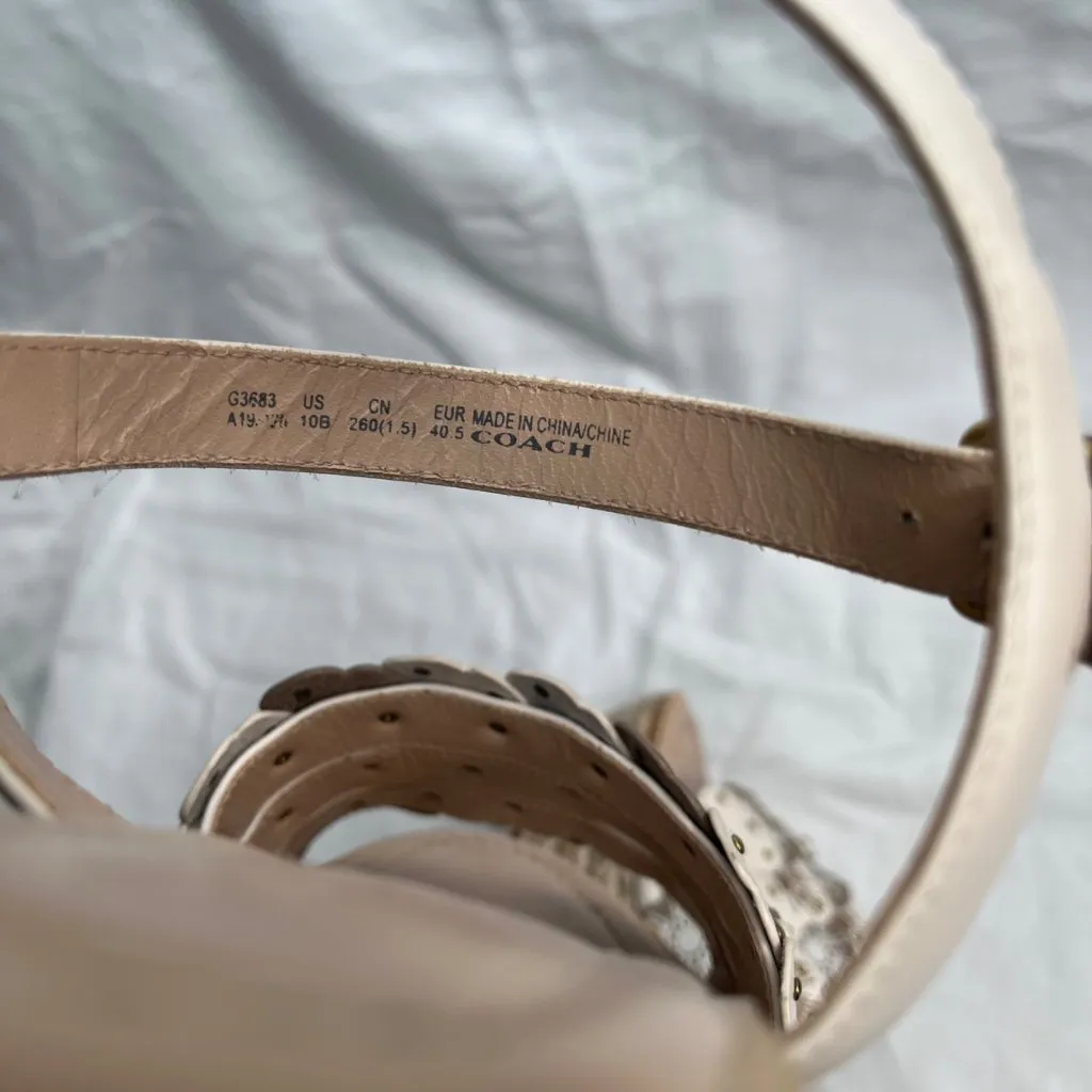 Coach Womens Jae Leather Floral Espadrille Wedge Sandals Size 10 - Image 8