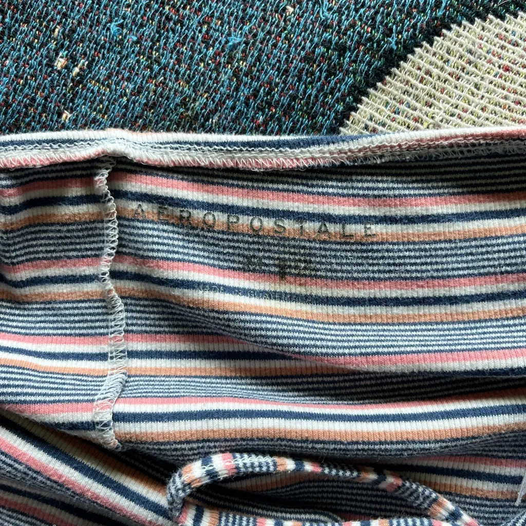 Aeropostale Striped Camisole - Blue, Pink, White Colorful Summer Top SZ M Tie - Image 10