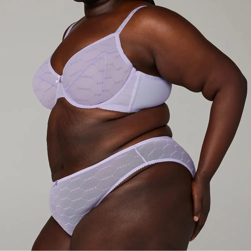 Savage x Fenty Flocked Logo Purple Lavender Unlined Bra - Current In-Store Style - Image 5