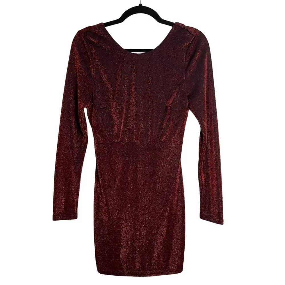 By The Way Revolve Julia Strappy Back Metallic Red Dress - Image 2