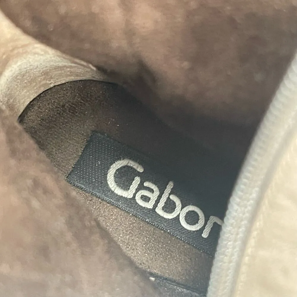 GABOR Boots US Size 9 Suede Nubuck Oslo Mid Calf Zip Heeled Leather Winter Taupe Brown - Image 5