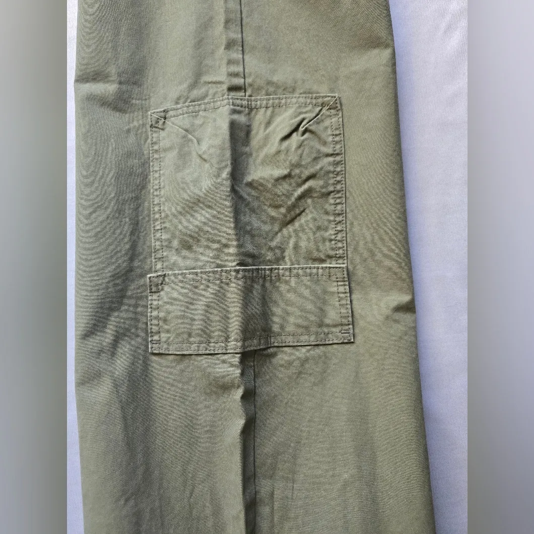Asos Design Olive Green 100% Cotton Wide Leg Cargo Pants Size 10 Petite Nwot - Image 12