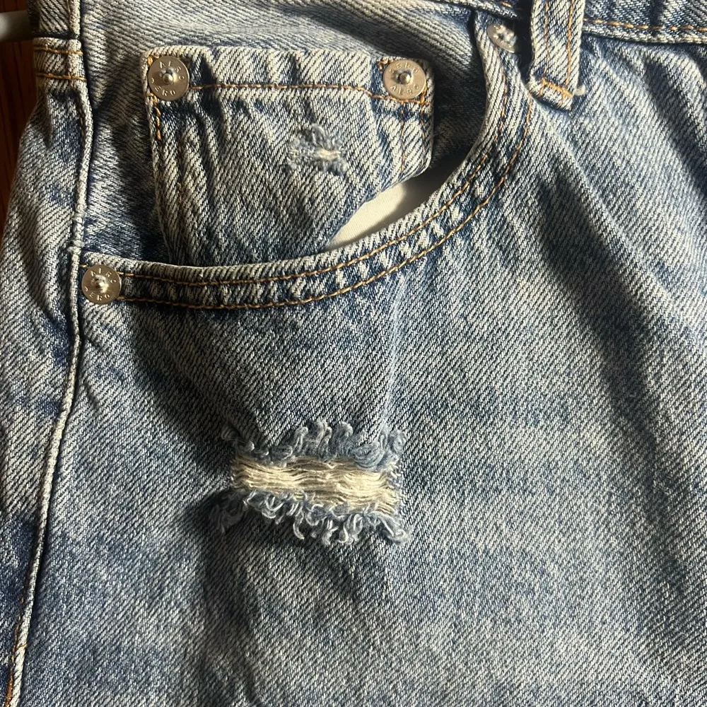 Aeropostale Light Blue Distressed Straight Leg Jeans - Image 3