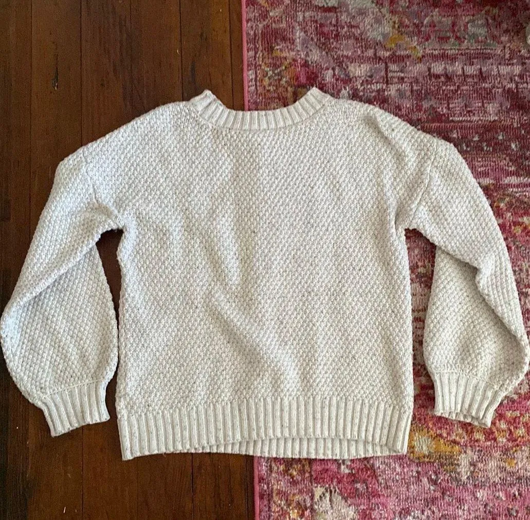 Off White Chunky Knit Sweater - Image 3