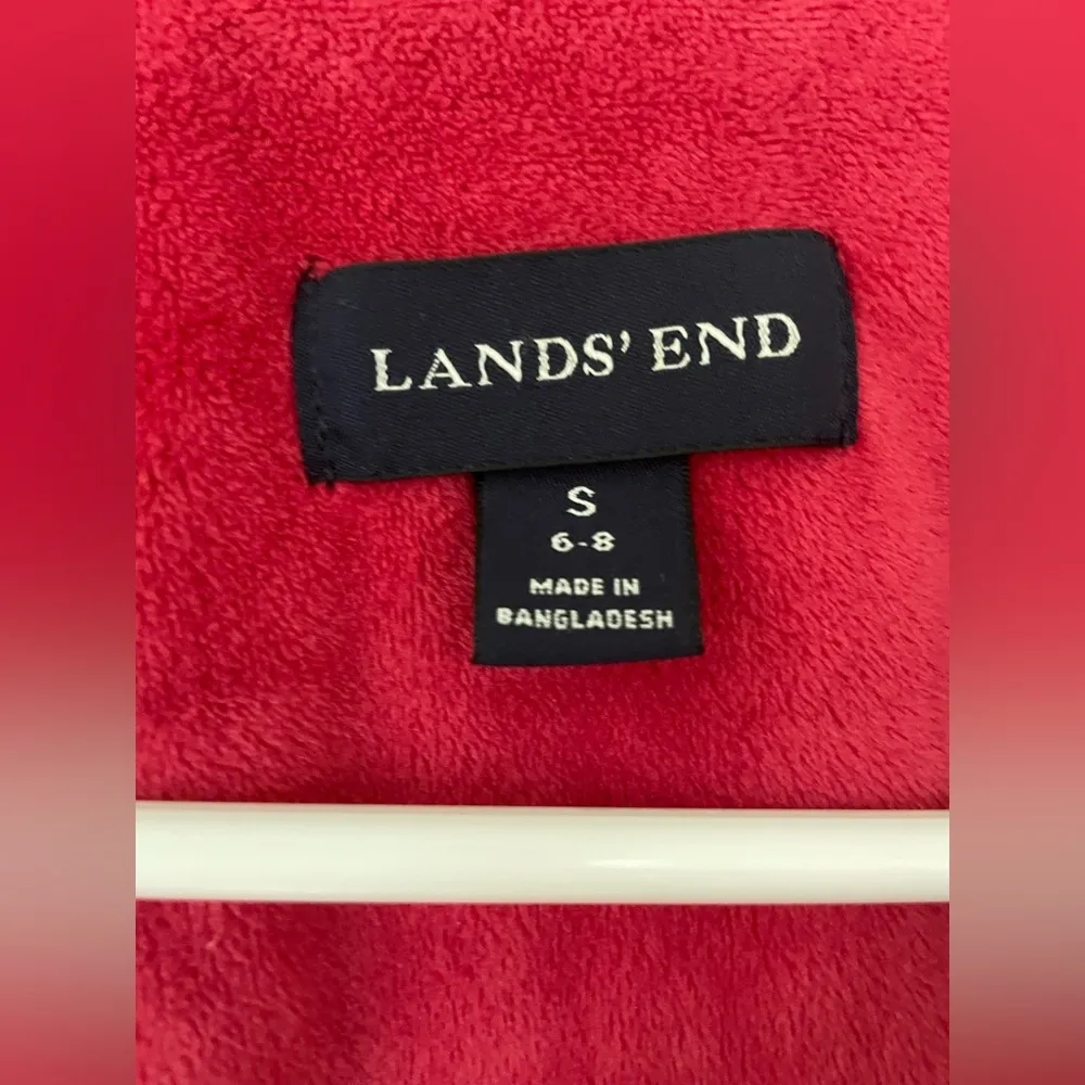 Lands End women’s high / mock neck pink fleece lined quilted short jacket;size S - Image 5