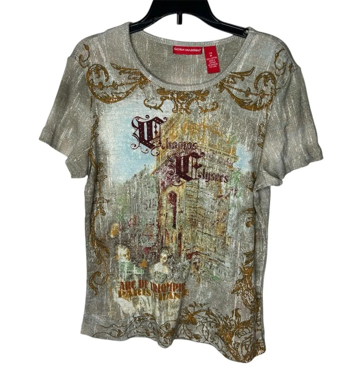 vintage Y2K 2000s retro Charming vintage Chaps Elysers grey brown graphic tee Size M - Image 2