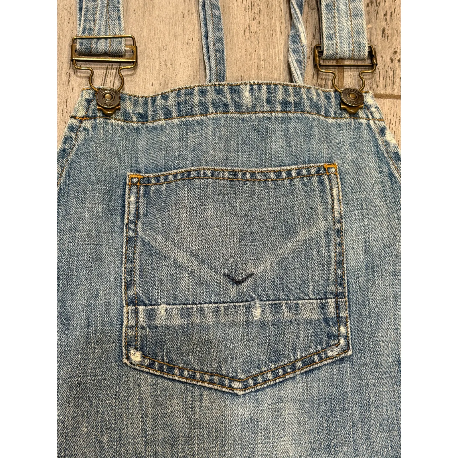Hudson Denim Florence Shortalls Womens Small Blue Casual Jean Overalls Summer - Image 5