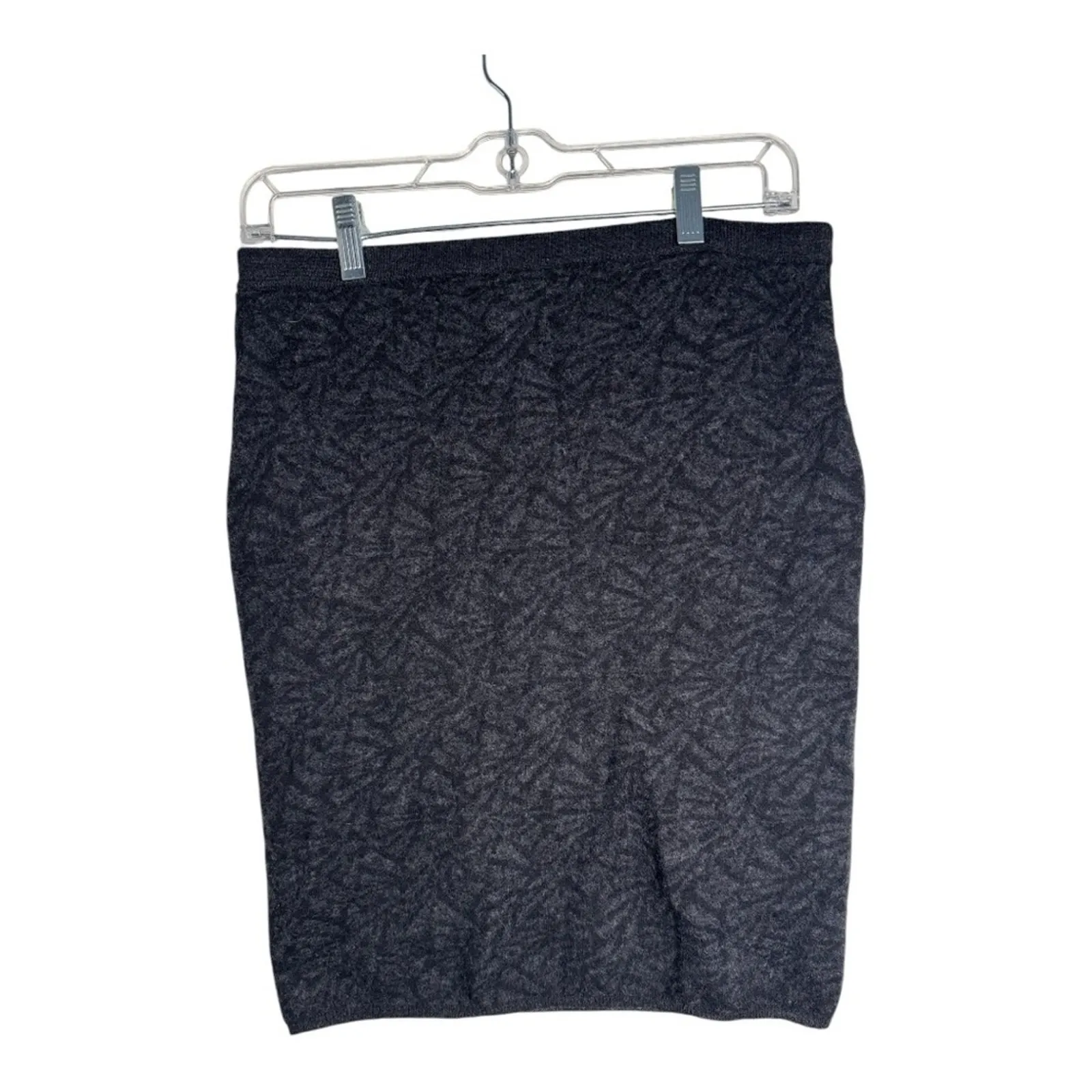 Eileen Fisher Black and Gray Wool Blend Sweater Mini Skirt - Image 2