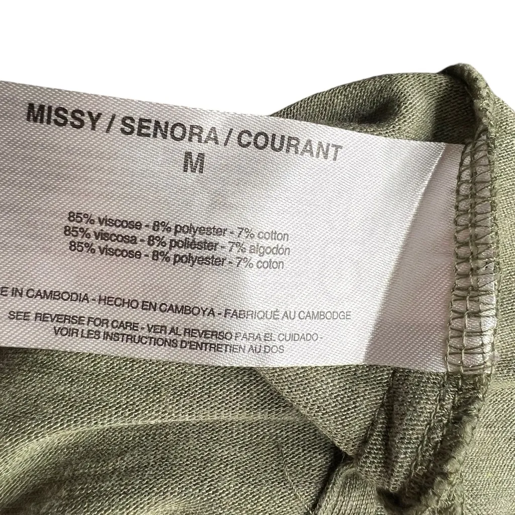 Jessica Simpson Women's Medium Dress A-Line Loden Green Cap Short Sleeves Midi - Image 9