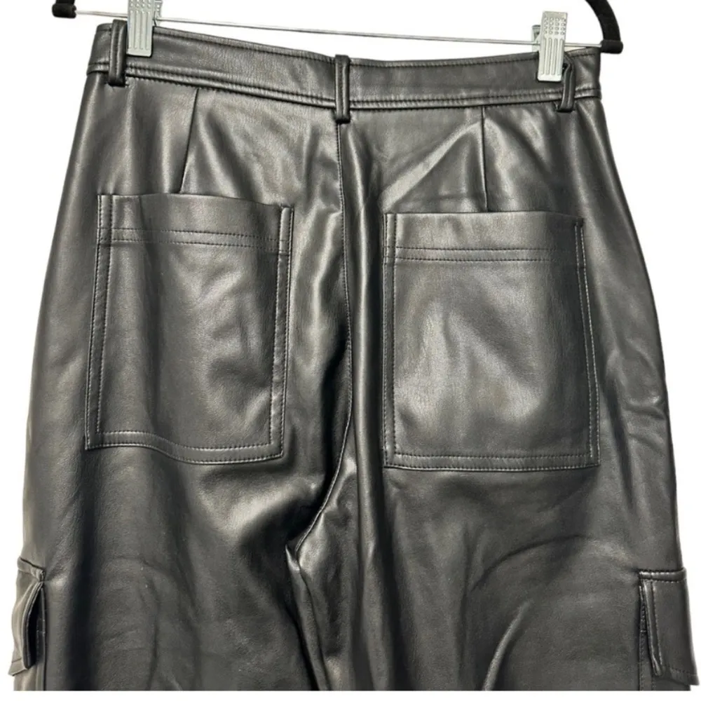 faux leather jogger fit pants. S - Image 13