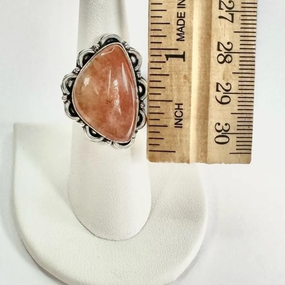 CARNELIAN Genuine Stone 925 Sterling Silver Ring Orange - Image 7