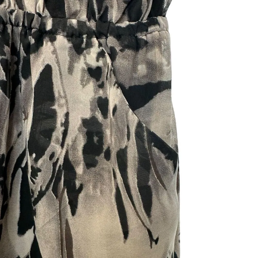 Bar III Women's XS Sleeveless Black White Animal Print Dress Elastic Waistband - Image 9