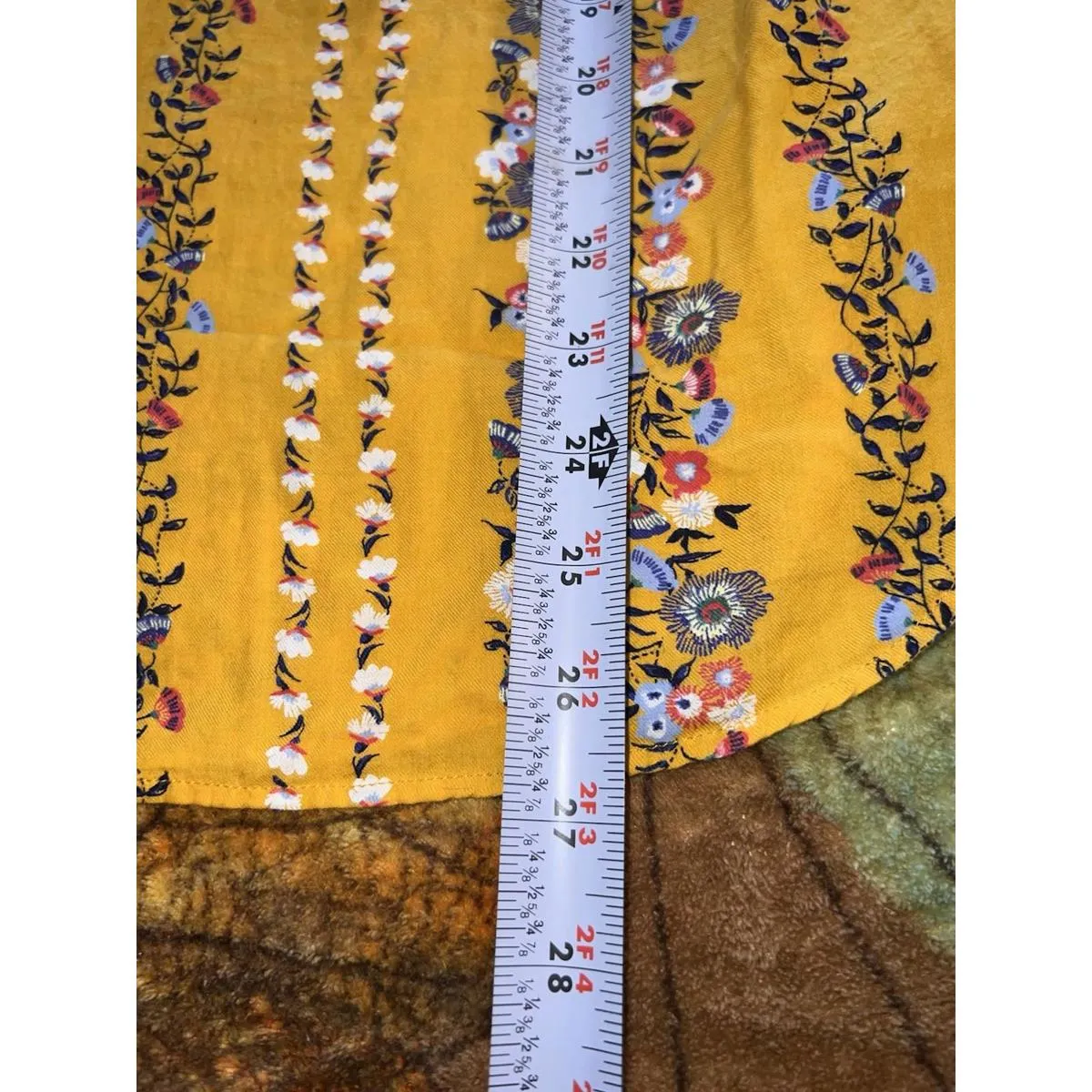 Old Navy Yellow Floral Tunic Women’s Small 100% Cotton Boho Cottagecore Blouse - Image 9