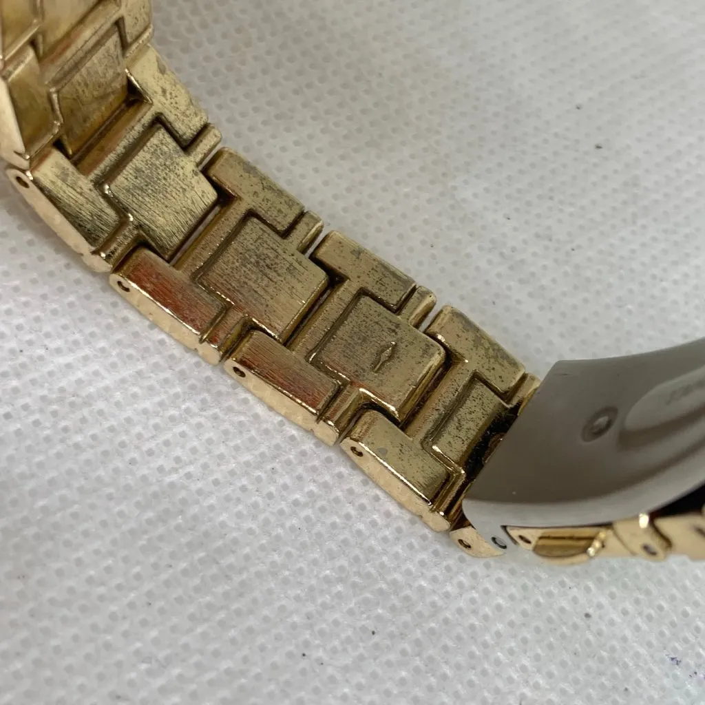 Anne Klein women’s watch gold tone 32mm black dial links band 7.5” running - Image 8