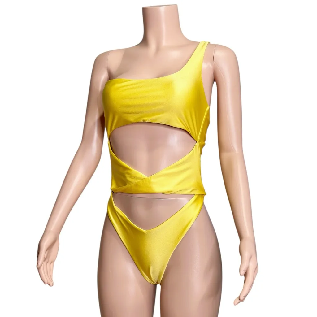 RIOT SWIM Beau One Shoulder Cut-Out One Piece Swim, Poppy, Medium - Image 6