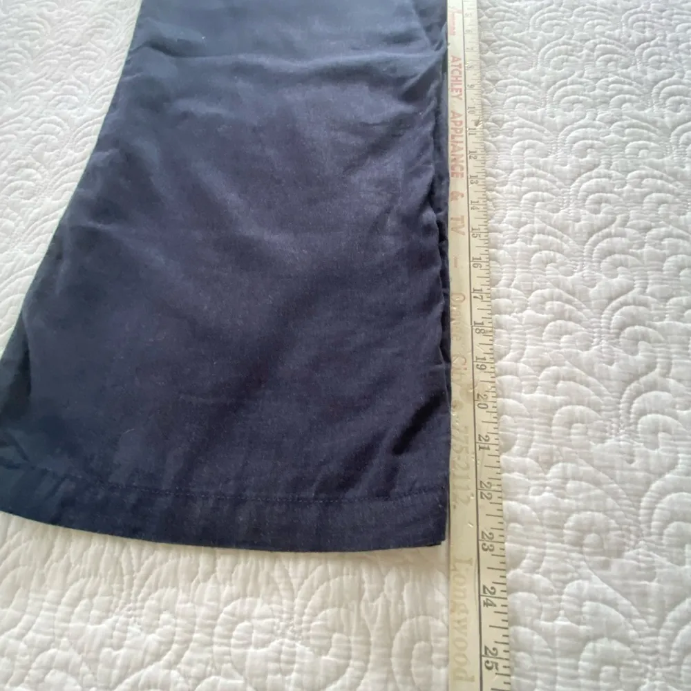 Croft & Barrow Linen Blend Dark Navy Pull On Wide Leg Cropped Pants Size Large - Image 10