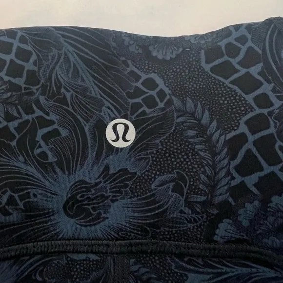 Lululemon Train Times Crop (17") Nouveau‎ Mach Blue Black | SIZE: 6 EUC W6AHYS - Image 3