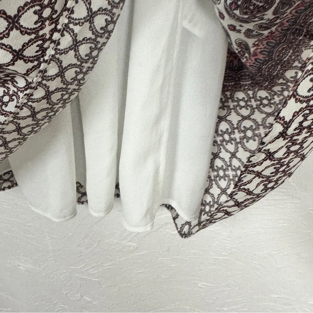 Shoshanna Purple Paisley Silk Dropped Waist Mini Dress Womens 0 Boho Coquette - Image 7