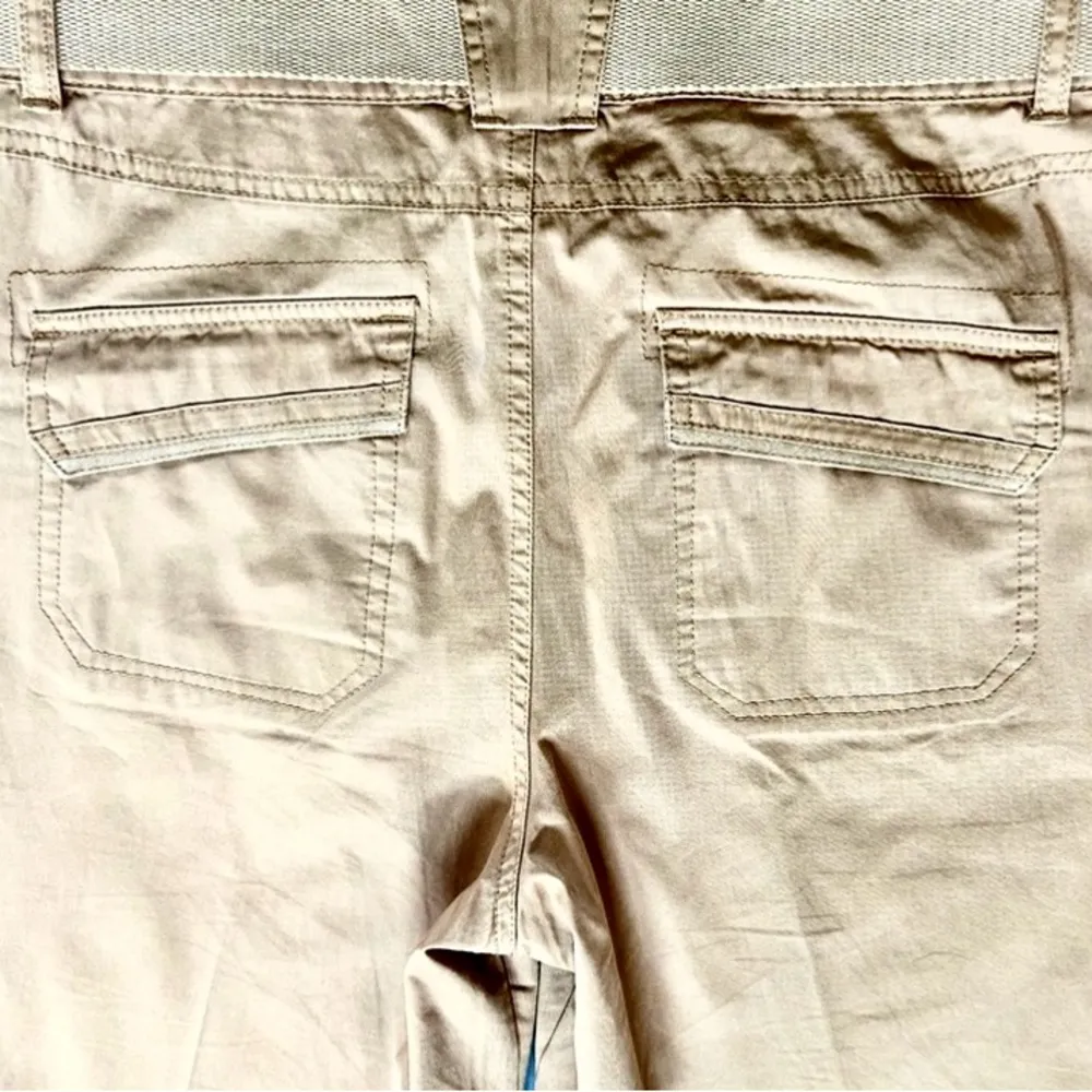 SUNDANCE Women’s Utility Cargo Ankle Cropped Camel Cotton Pants w/ Belt Sz 12 Tan - Image 7
