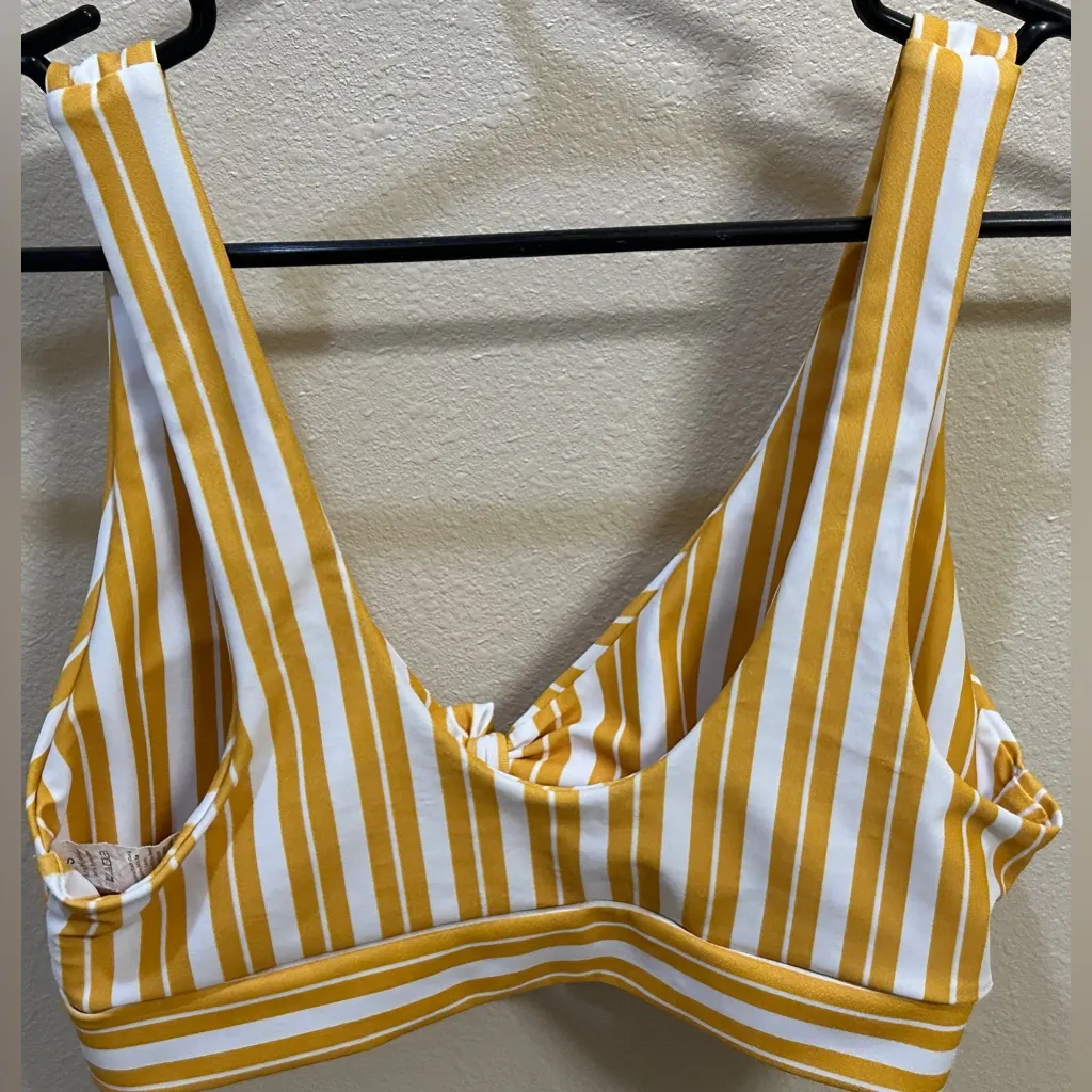 Mustard White Tie Bikini Top Women's Sz Small Gold - Image 3