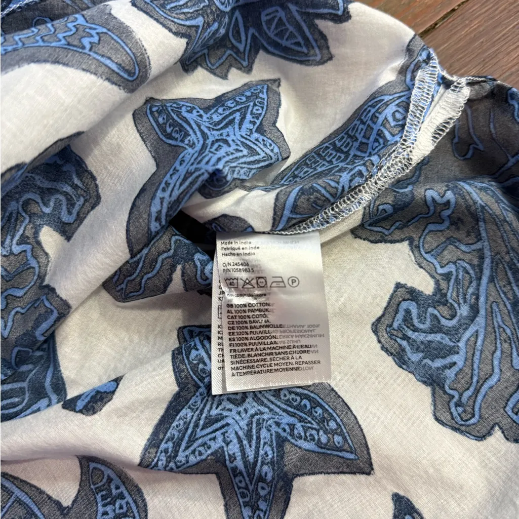 H&M 100% Cotton Turtle Seashell Print Dress/Coverup ~ Size XS 💚🍄 - Image 10