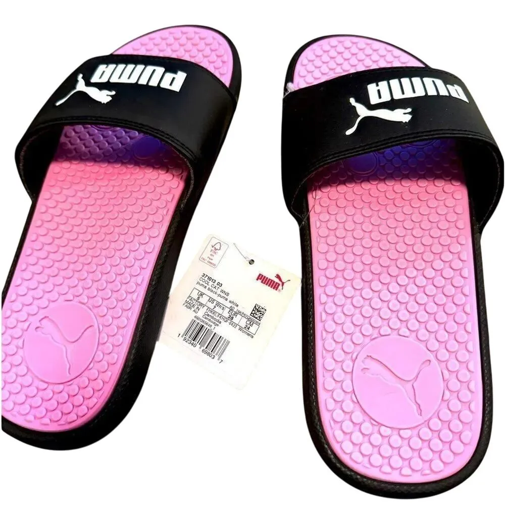 PUMA Cool Cat 2.0 BX Slide Puma Black / Puma White / Pink Size 7 New w/ Tags - Image 7