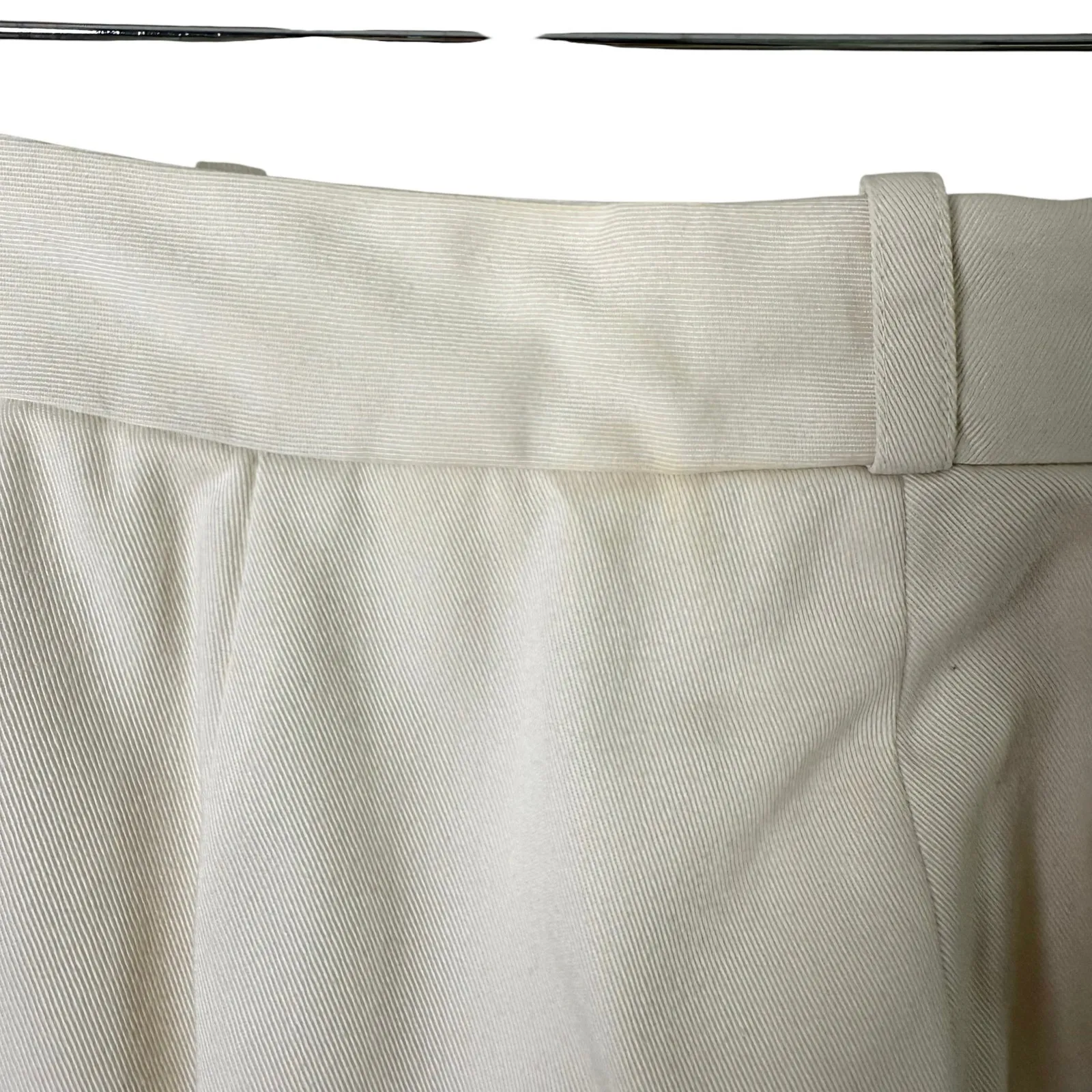 Vintage Sasson‎ Cream High Waisted Tailored Pants Straight Leg Cotton Blend, 12 - Image 9
