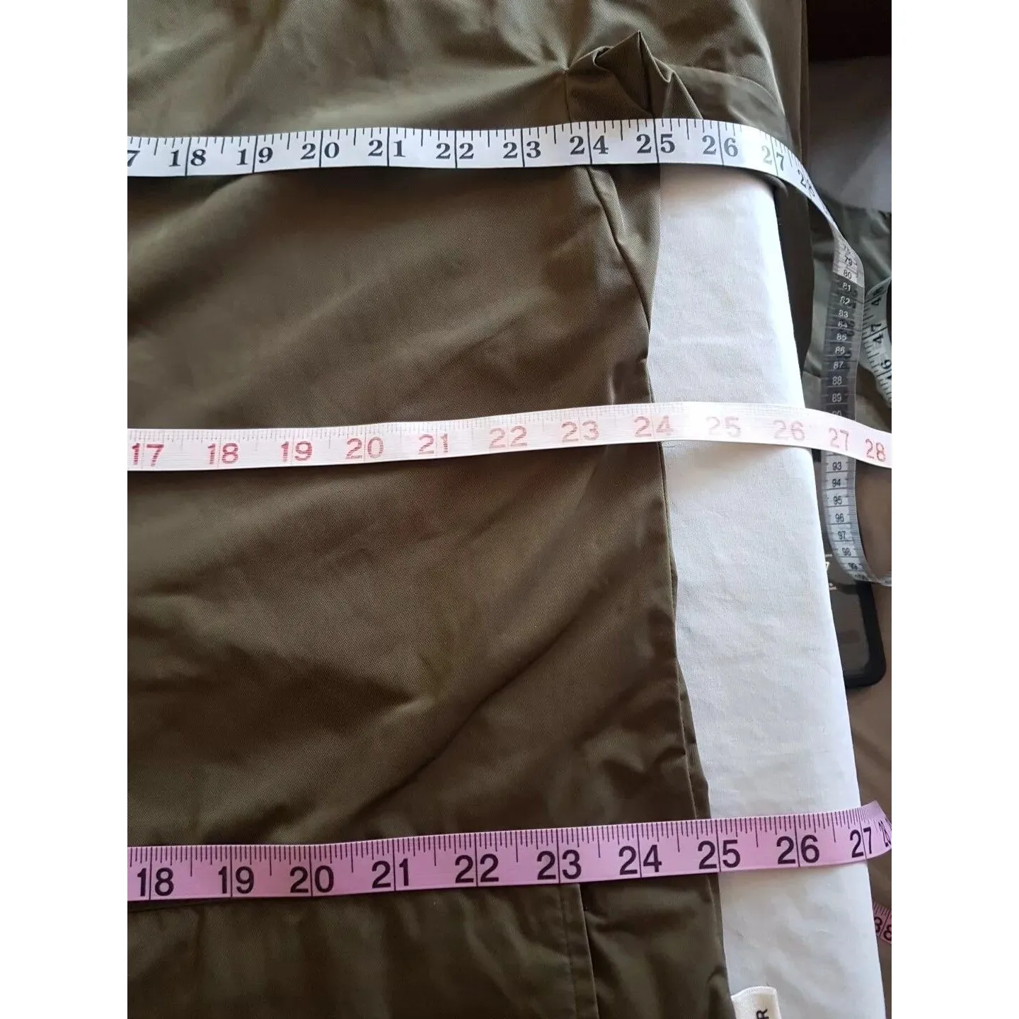 OOF Wear Womens Size XL Trench Coat Jacket Army Military Minimalist Minimal Green - Image 14