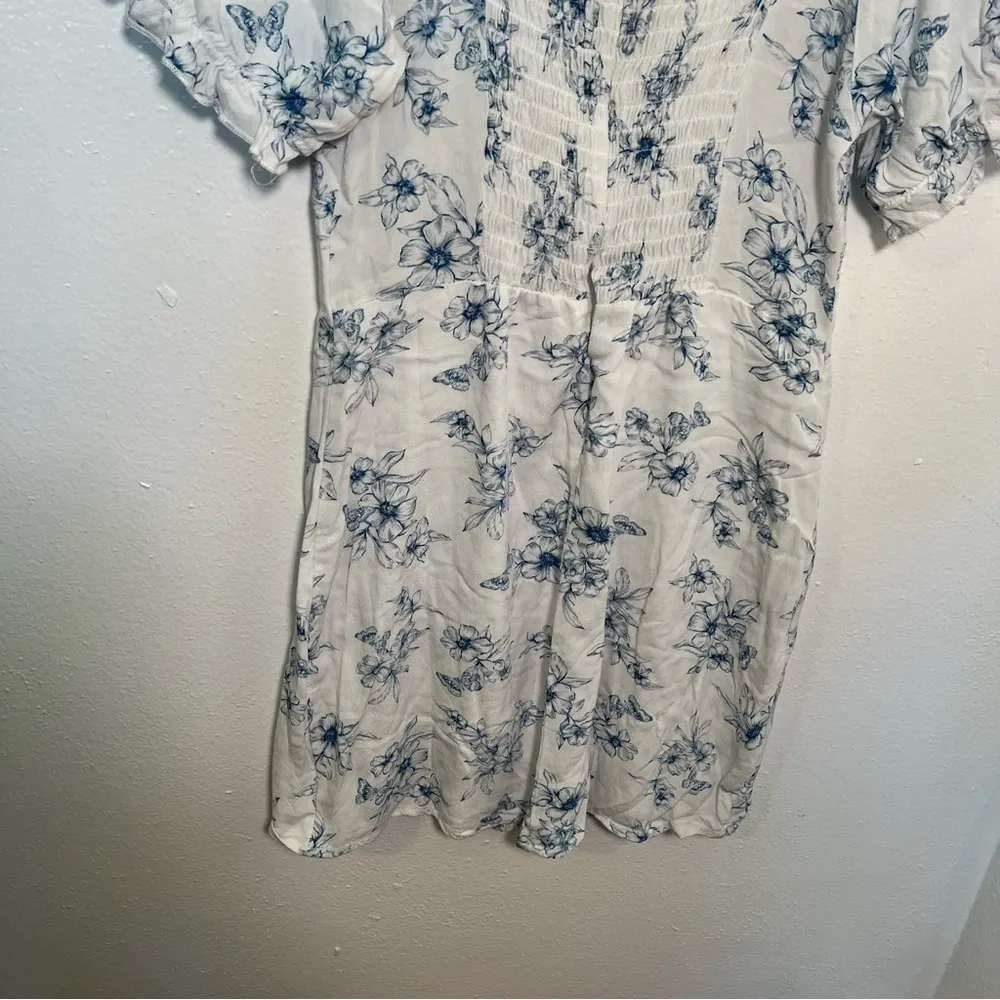 Lottie Moss Mini Dress White Blue Floral - Image 9