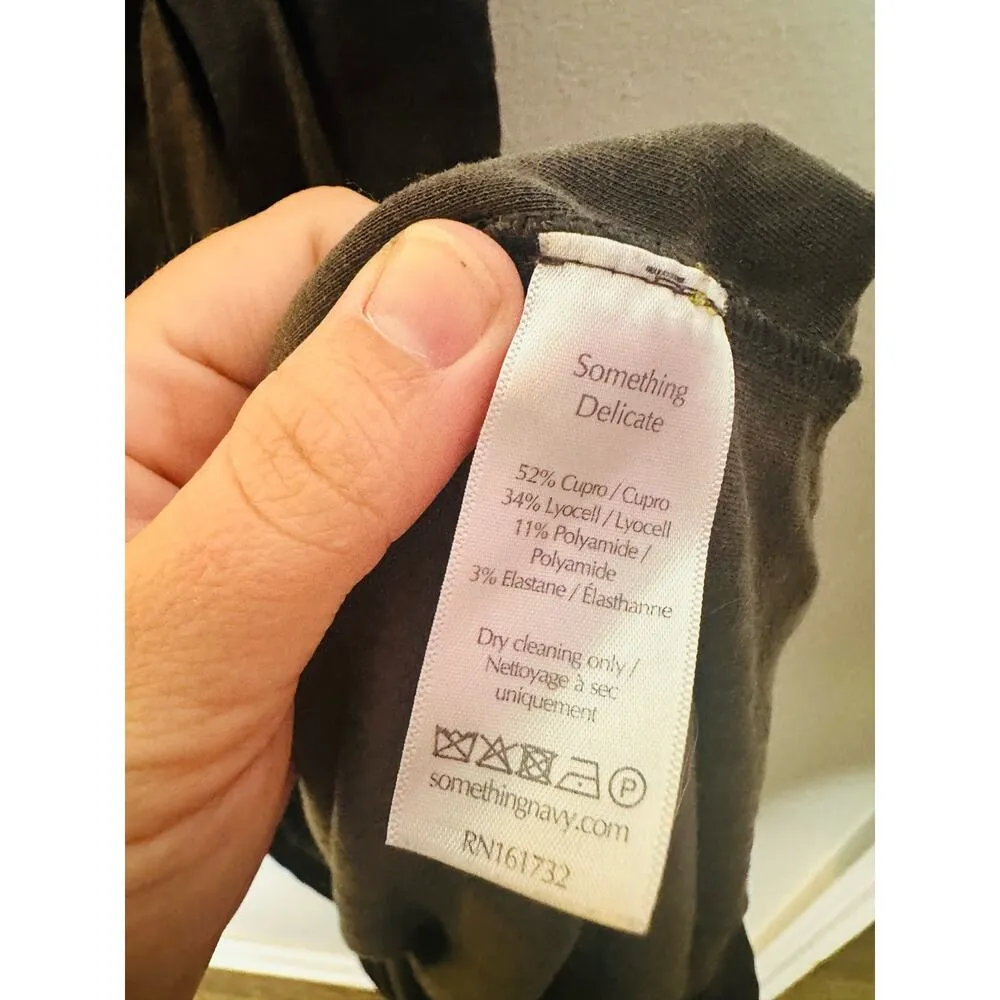 SOMETHING NAVY Black Jersey One Shoulder Long Sleeve Mid-Cutout Gown Medium - Image 16