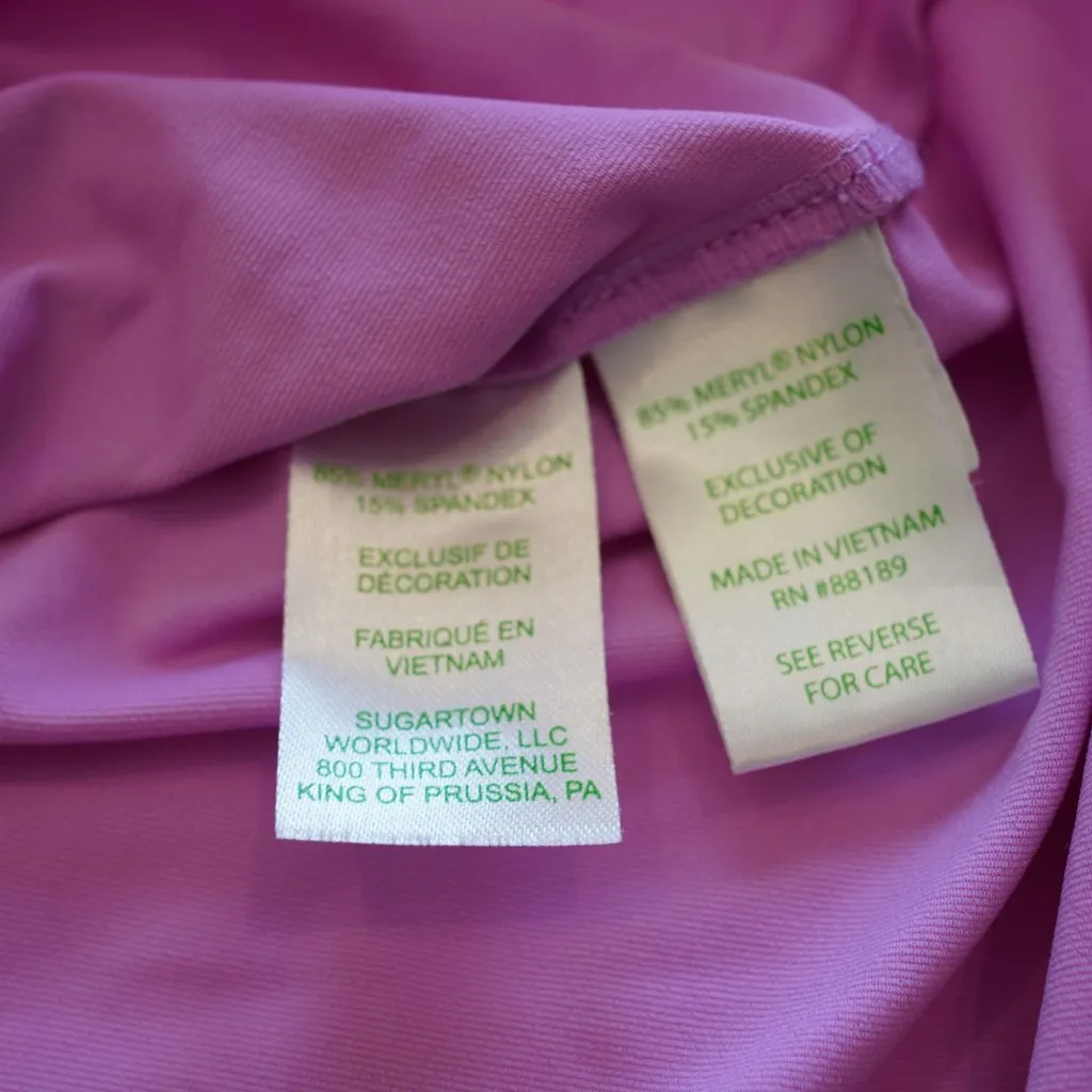 Lilly Pulitzer‎ Luxletic Purple Activewear Shirt XS Meryl Nylon - Image 6