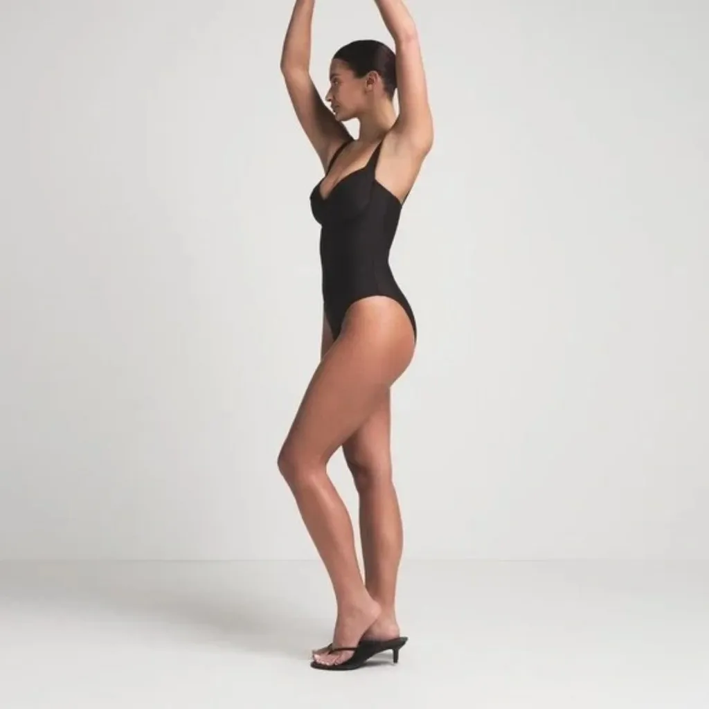 $90 NWT SKIMS SIGNATURE SWIM UNDERWIRE ONE PIECE ONYX SMALL - Image 3