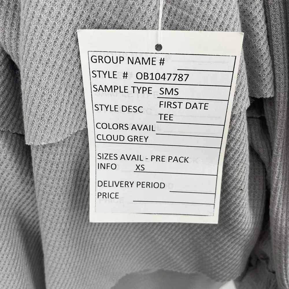 NWT Free People We the Free First Date Tee Waffle Knit Tiered Layer Blouse XS - Image 7