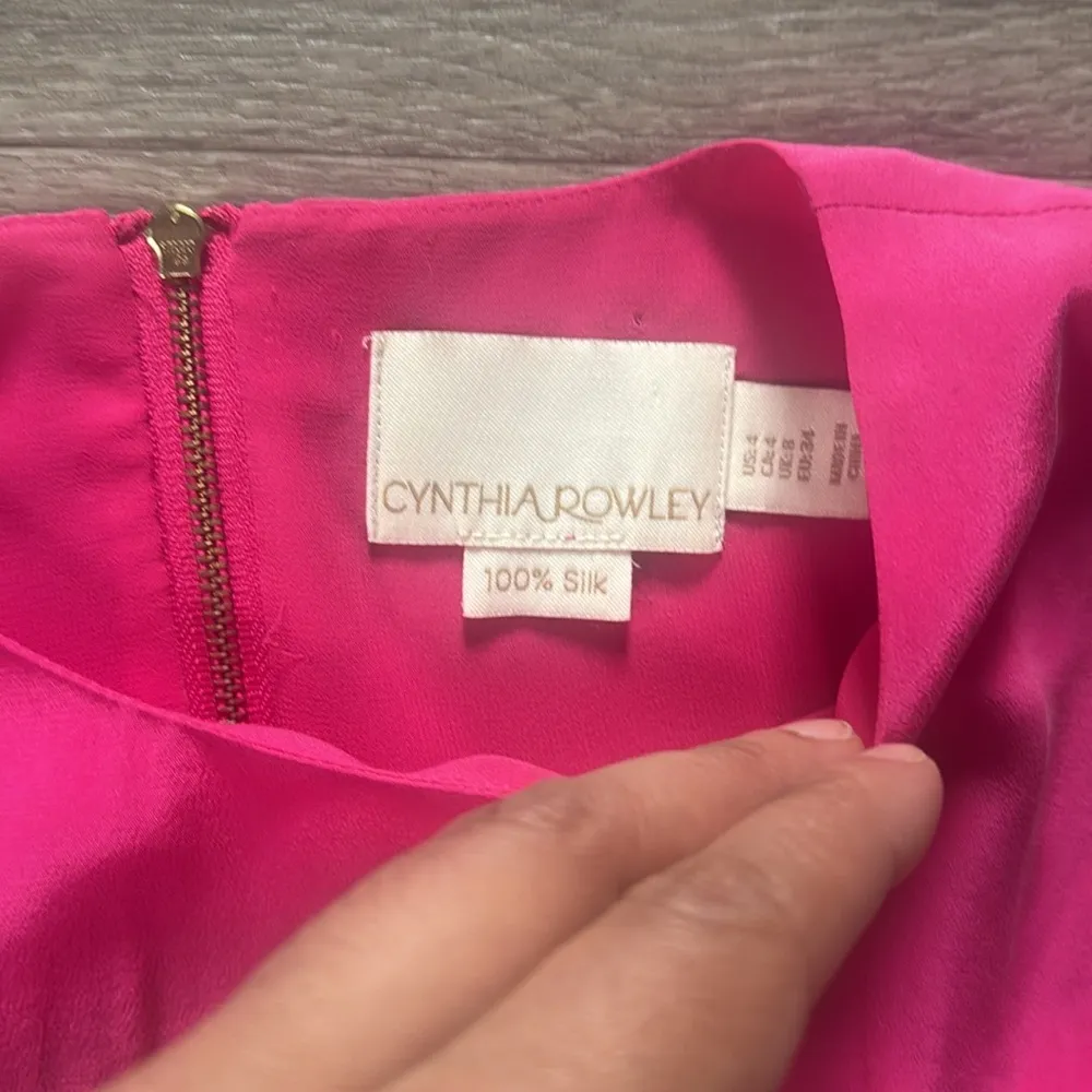 Cynthia Rowley Pink Sheath Mini Dress Women’s Silk Sleeveless Fuchsia Elegant - Image 2