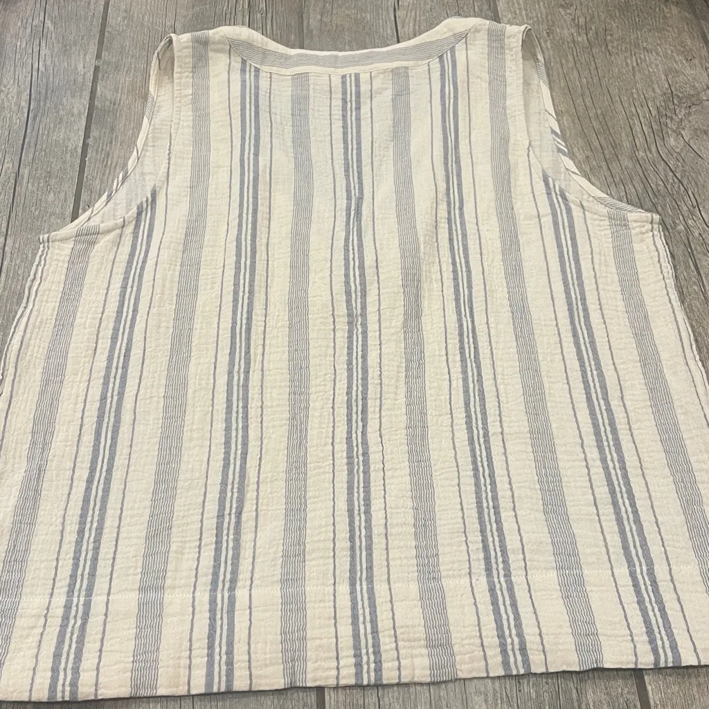 Faherty Striped V-Neck Sleeveless Top - Image 5