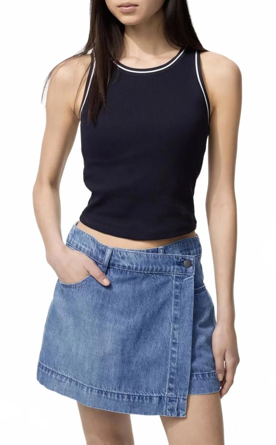 Uniqlo Drapey Denim Skort Indigo Blue NWT XS - Image 1