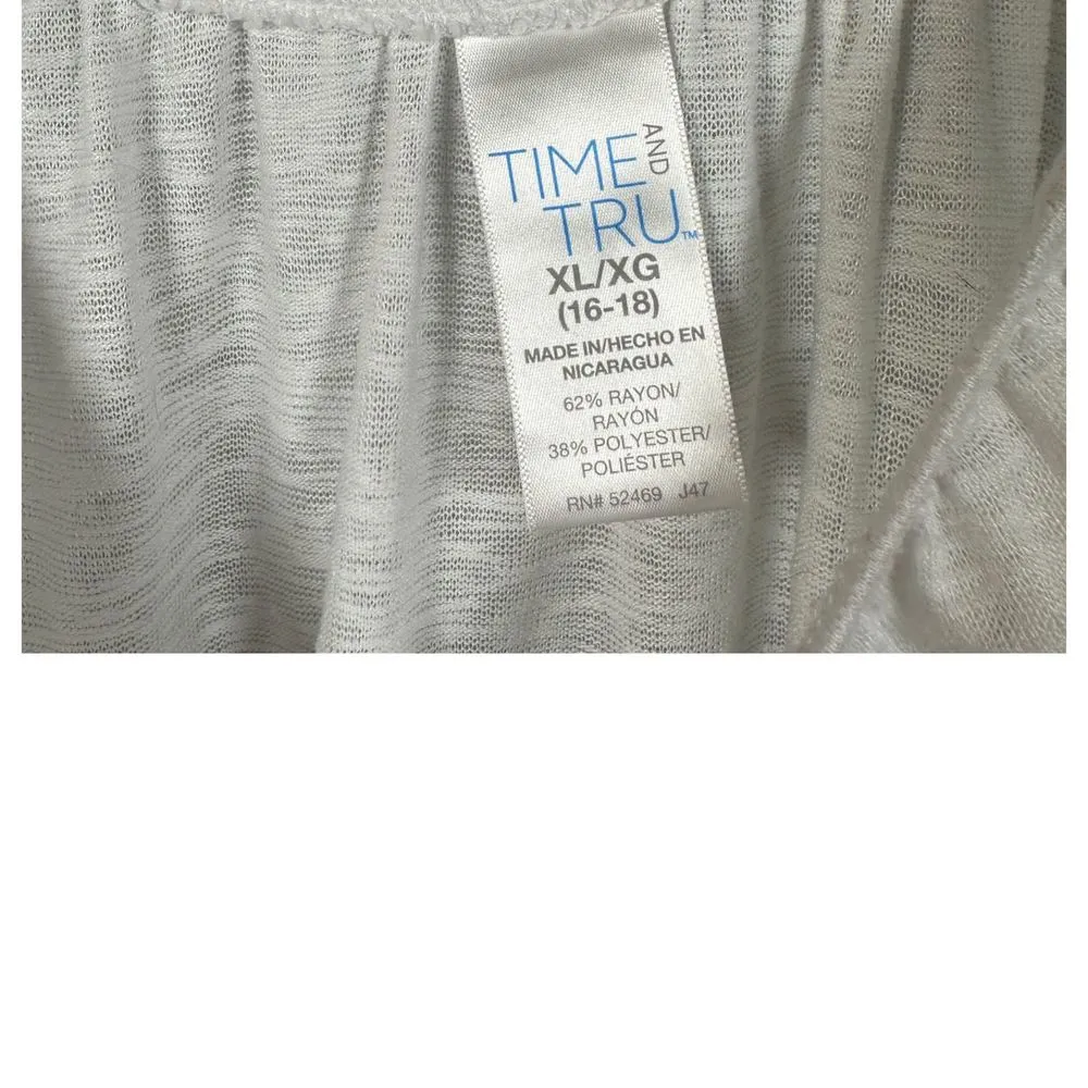 Time and Tru White Flowy Coverup Resort Cruise Tunic Blouse Size XL - Image 4