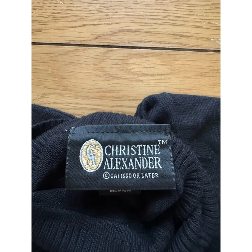 Christine Alexander Women’ Black Crew Neck Size Medium Gems Embellished Classic - Image 3