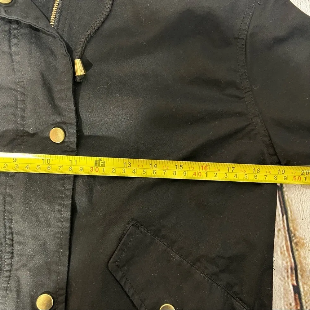 Miss London Black Women's Hooded Jacket Size S Moto - Image 7