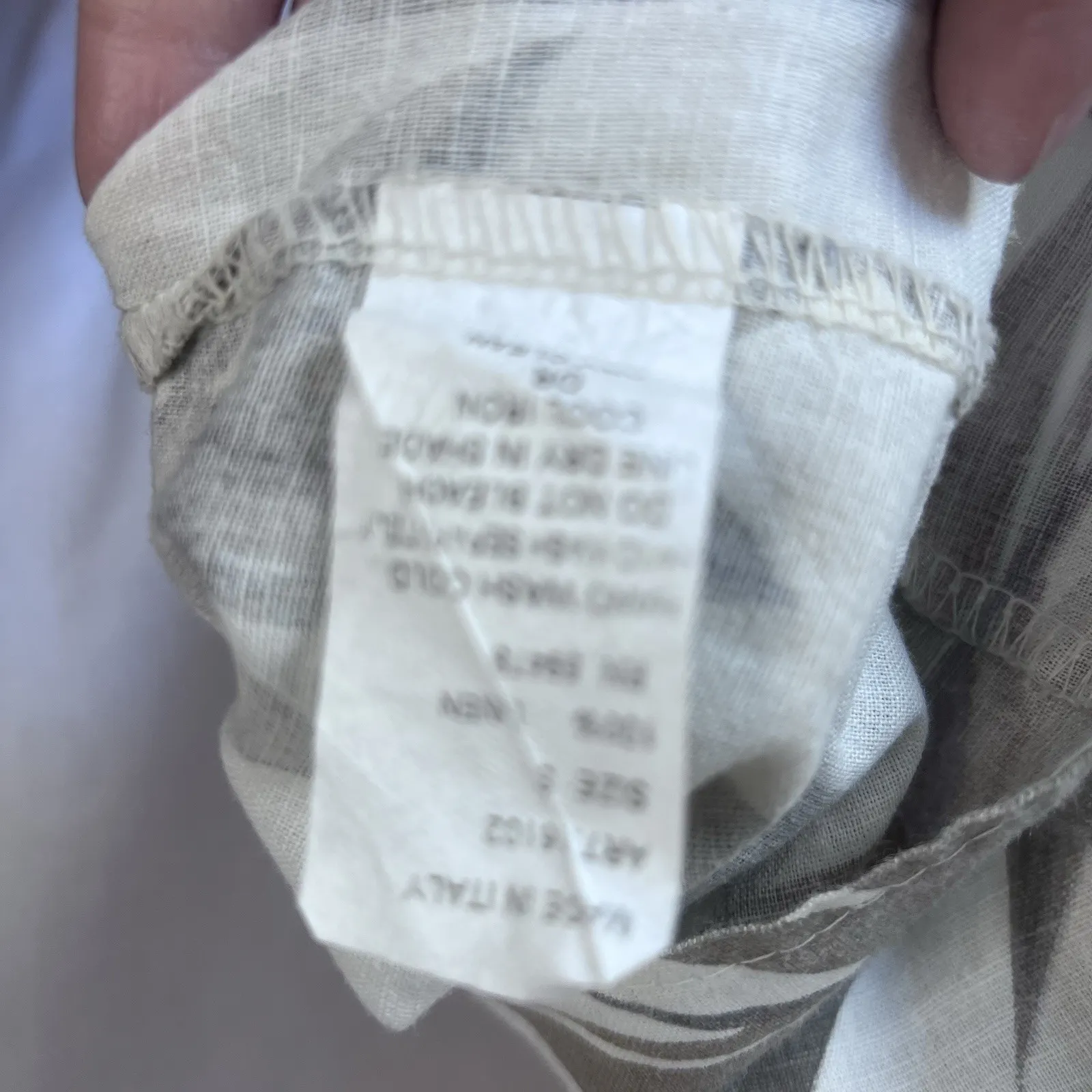 Laura Bianchi 100% Linen Shirt Dress Sleeveless Button Front‎ Palm Leaf Size S - Image 12