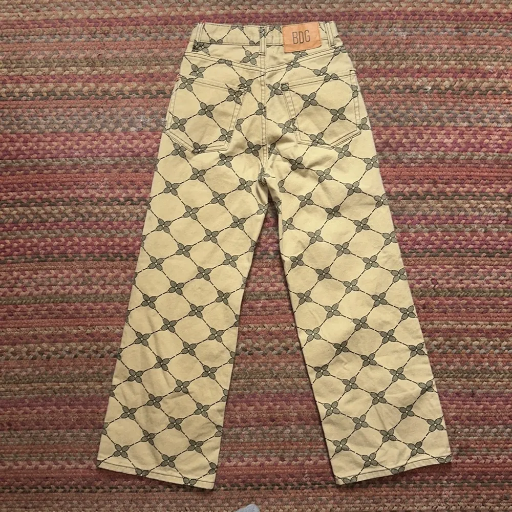 BDG TAN TENNIS RACQUET PRINT WIDE LEG JEANS PREPPY COUNTRY CLUB - Image 7