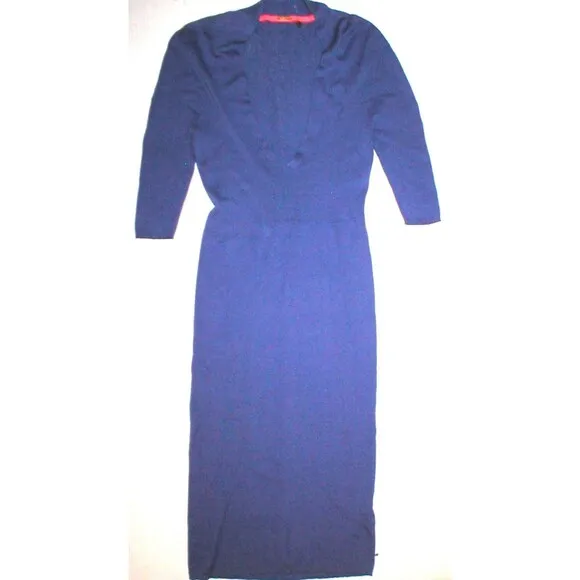 New Womens Designer $348 Elie Tahari Sweater Dress Purple Small Merino Wool S - Image 2